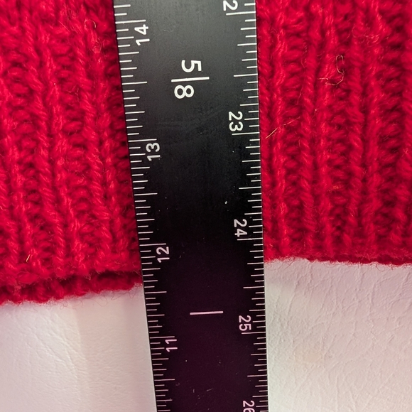 Vintage Eddie Bauer Wool Red Green Reindeer Fair Isle Knit Cardigan Sweater - S - Picture 13 of 16